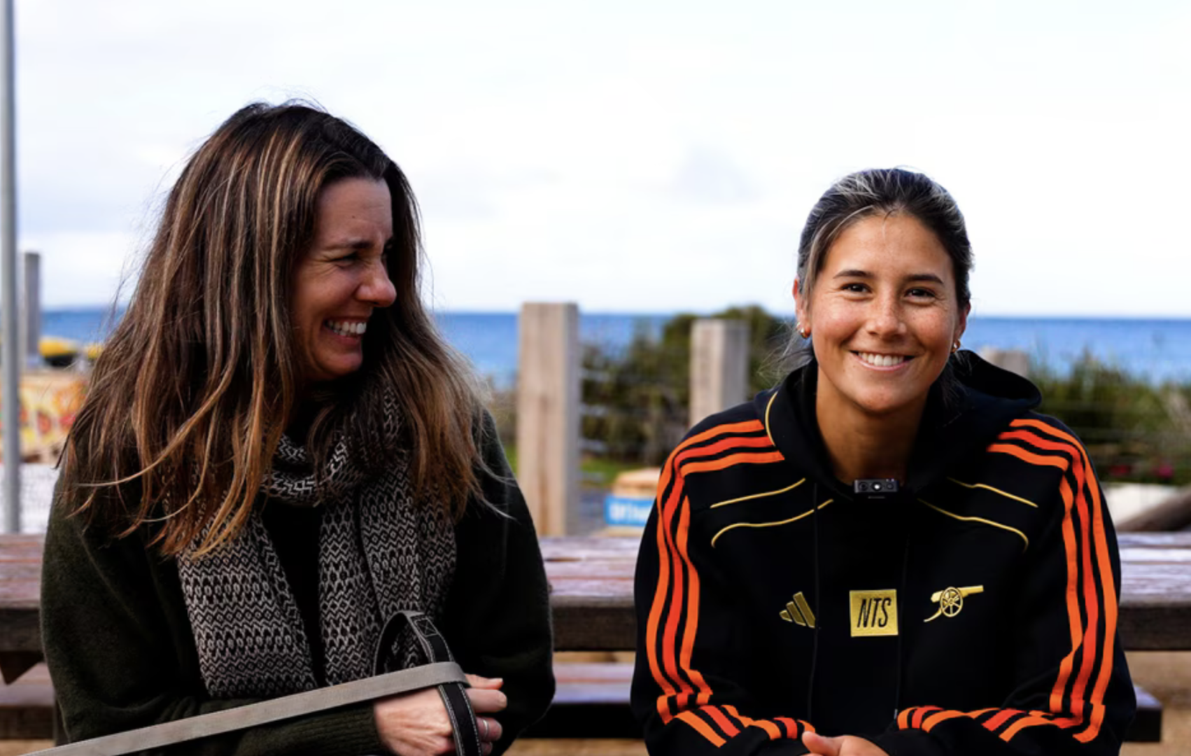 Arsenal Women midfielder Kyra Cooney-Cross with her late mother, Jessica Cooney in an interview for The Austrailian in 2025