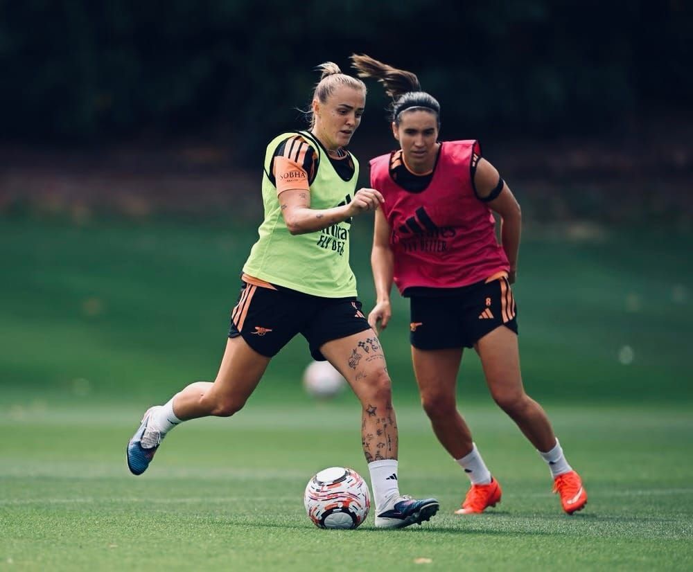 Arsenal Women's Georgia Stanway & Mariona Caldentey in training | 📸 AWFC