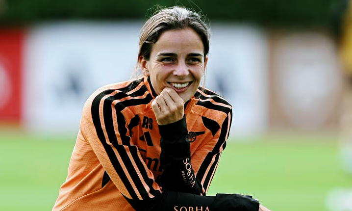 Arsenal Women manager Renee Slegers looks on as Arsenal Women play Manchester City in pre-season