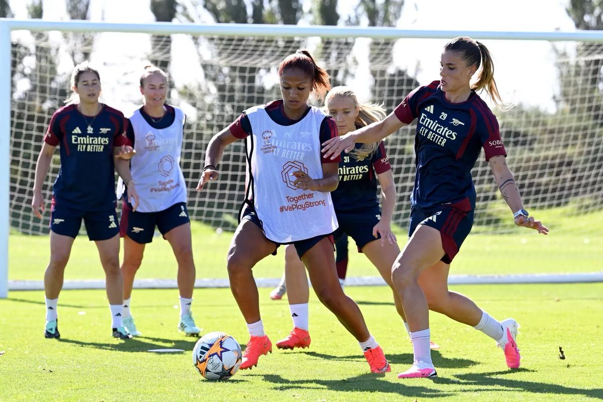 Arsenal Women in training ahead of their Champions League opener v HB Køge