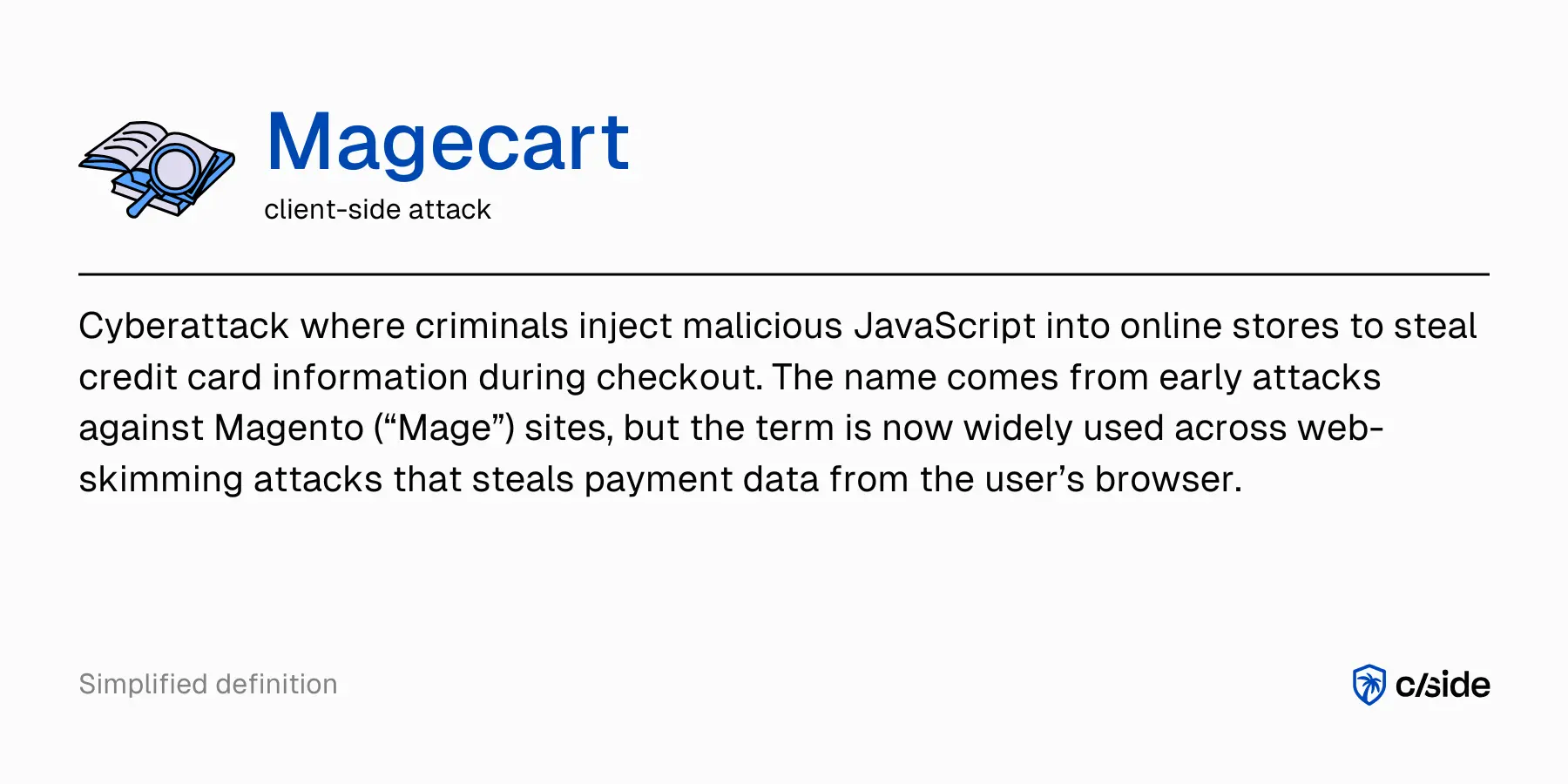 Definition graphic explaining what a Magecart attack is