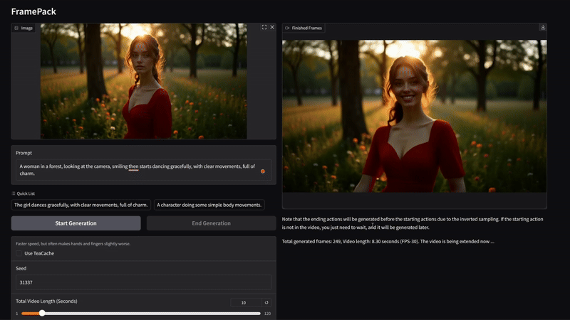 FRAMEPACK - 2mins IMAGE-TO-VIDEO WebUI With 6Gb of Vram!