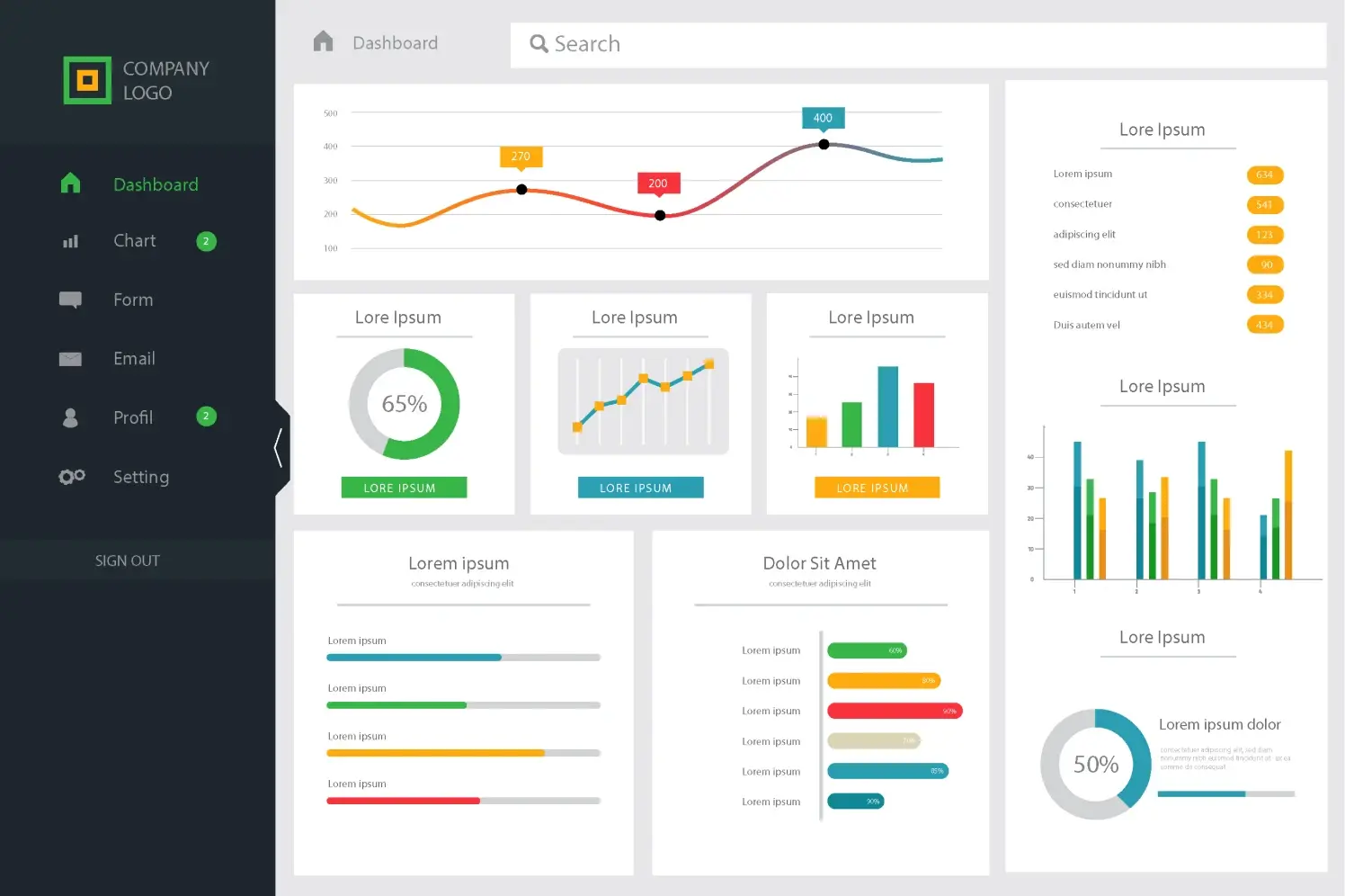interactive dashboard front-end project