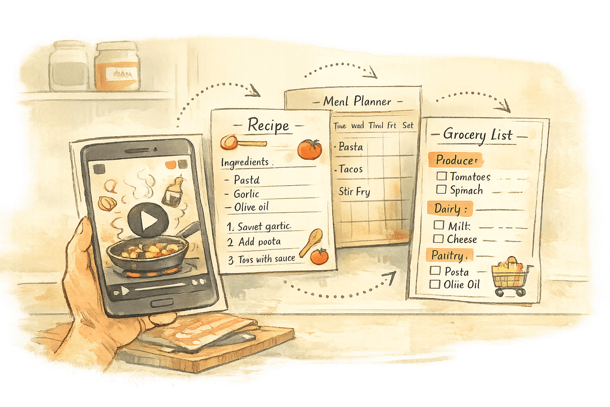 Recipe Importing: TikTok to Grocery List