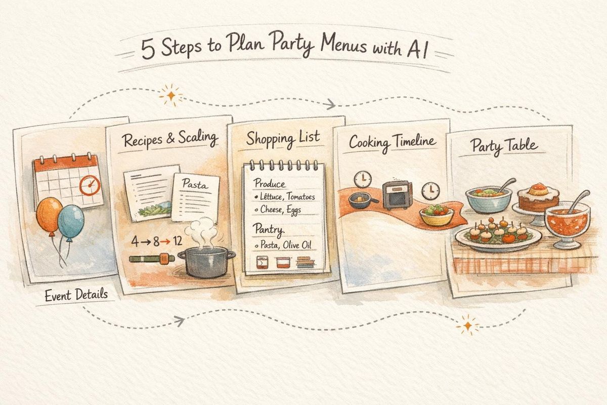 5 Steps to Plan Party Menus with AI