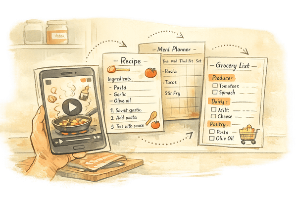 Recipe Importing: TikTok to Grocery List