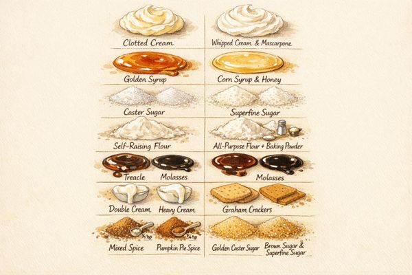 10 British Ingredient Substitutions for US Cooks