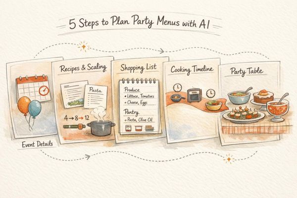 5 Steps to Plan Party Menus with AI