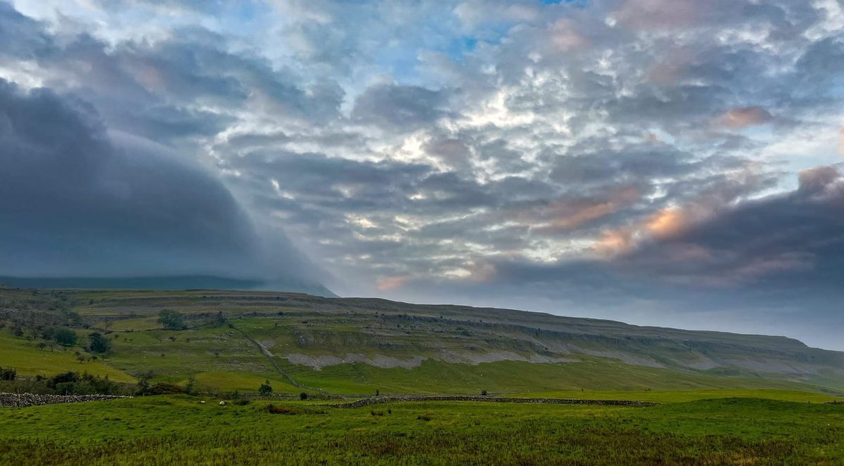 Yorkshire Three Peaks and waterfalls from Ingleton