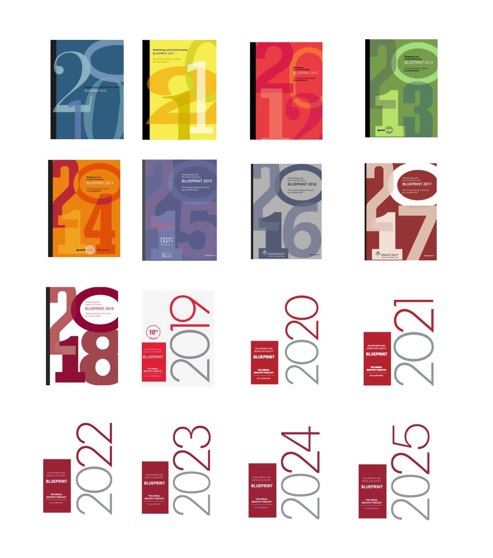 16 covers of 16 blueprints