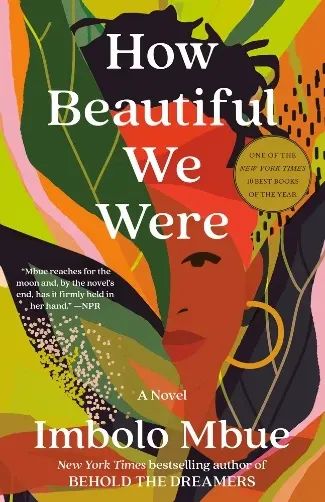 Book cover art with multicolor leaves partly covering a brown face with red head wrap.