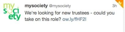 Tweeting for trustees