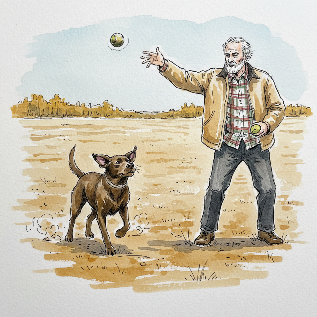 Person throwing ball for dog Loose & airy