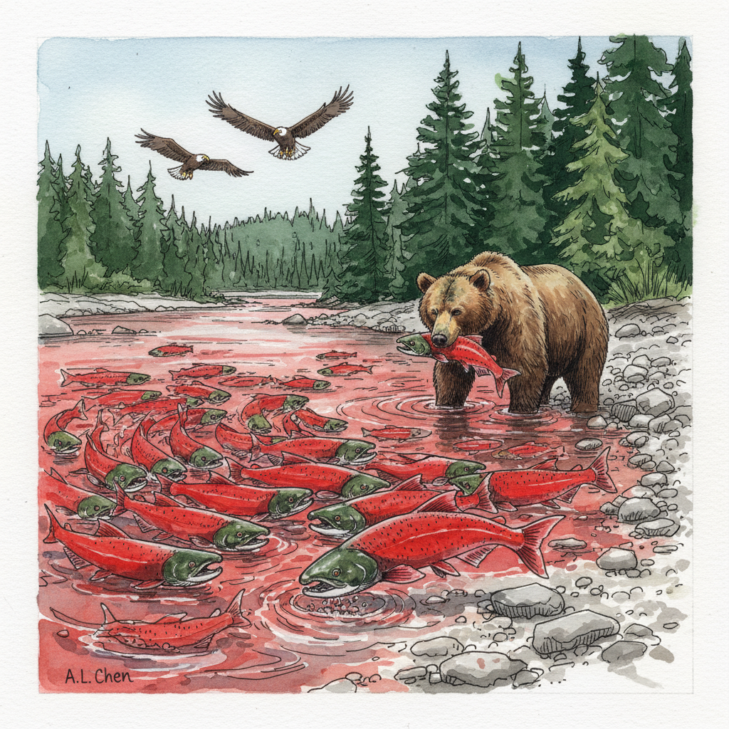 Sockeye salmon Tighter & richer