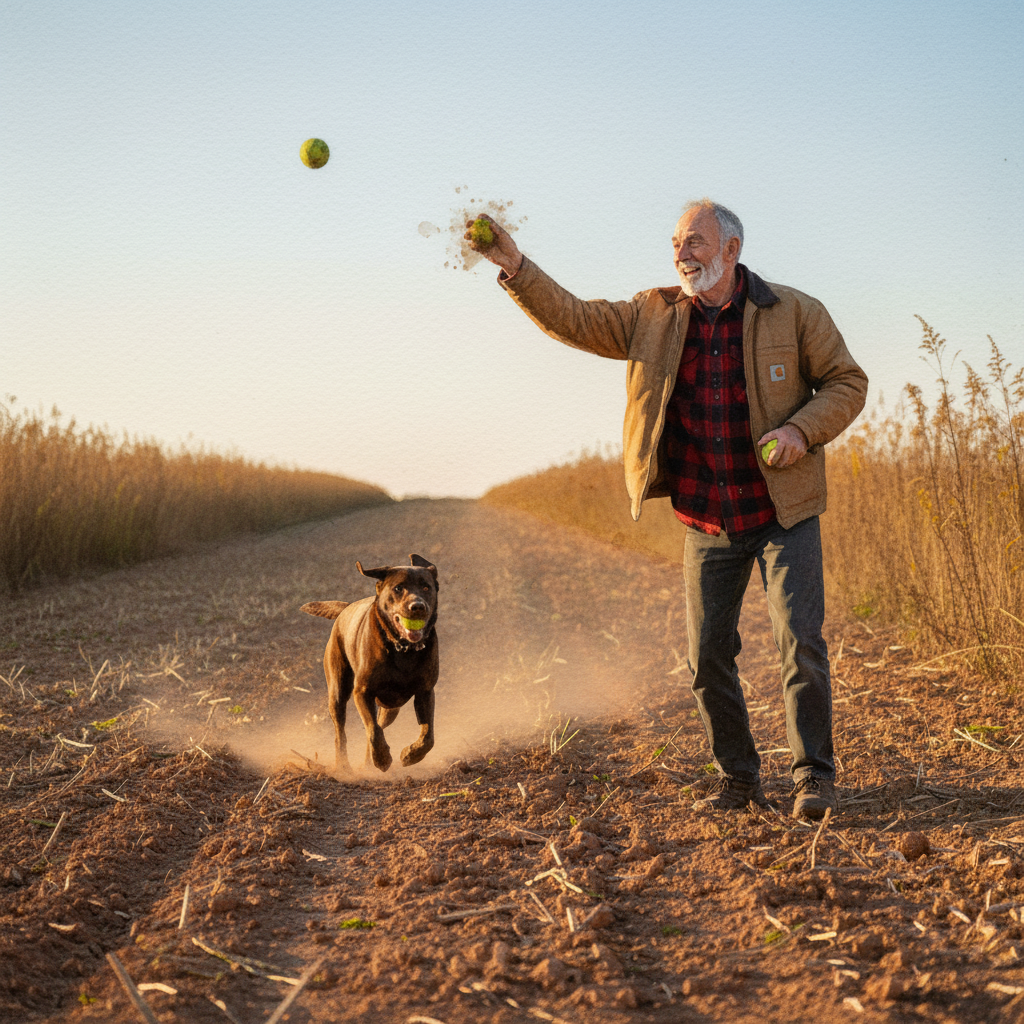 Person throwing ball for dog Tighter & richer