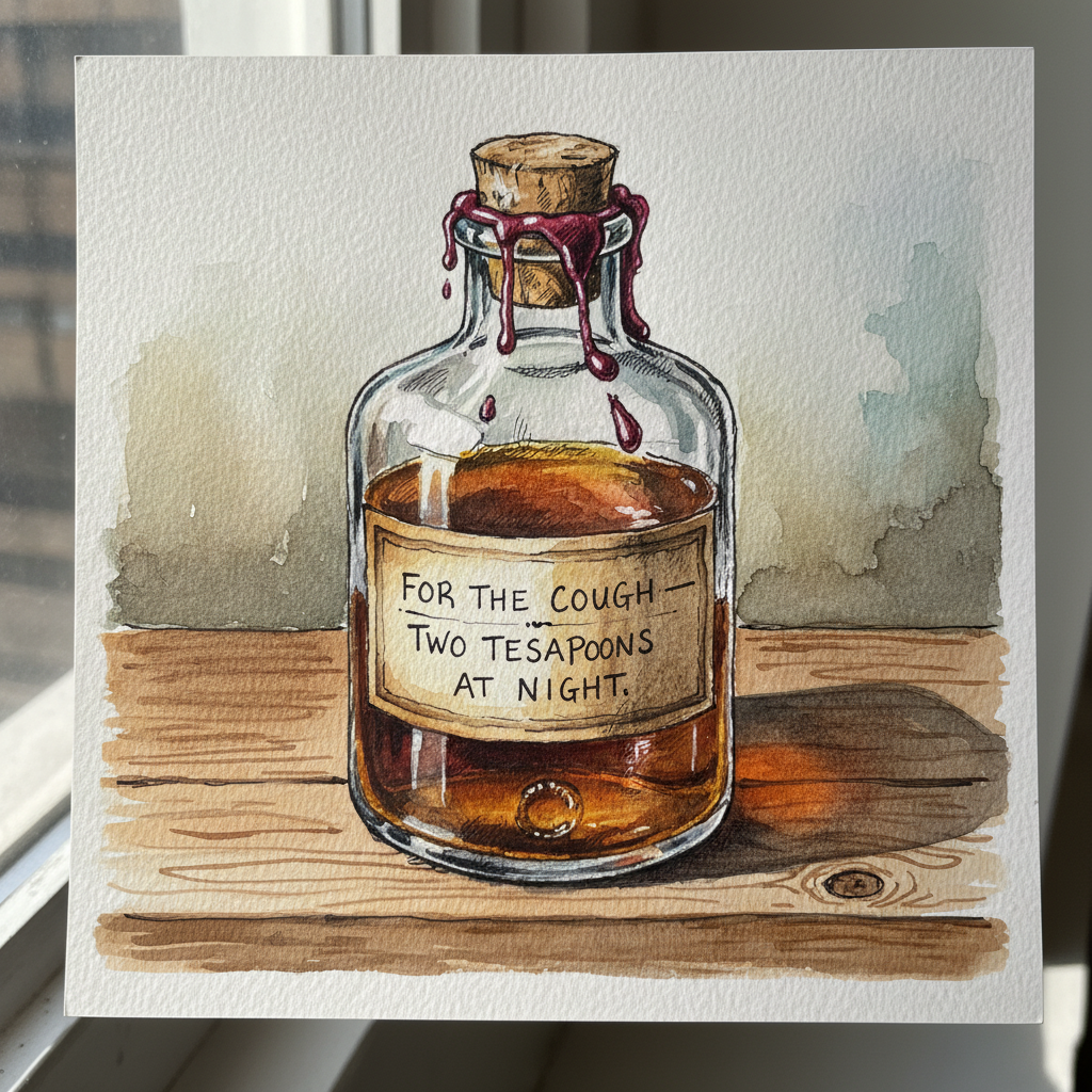Hand-blown medicine bottle, lopsided Tighter & richer