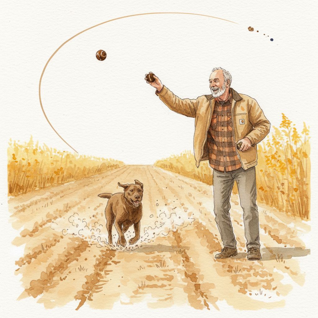 Person throwing ball for dog Alternative interpretation