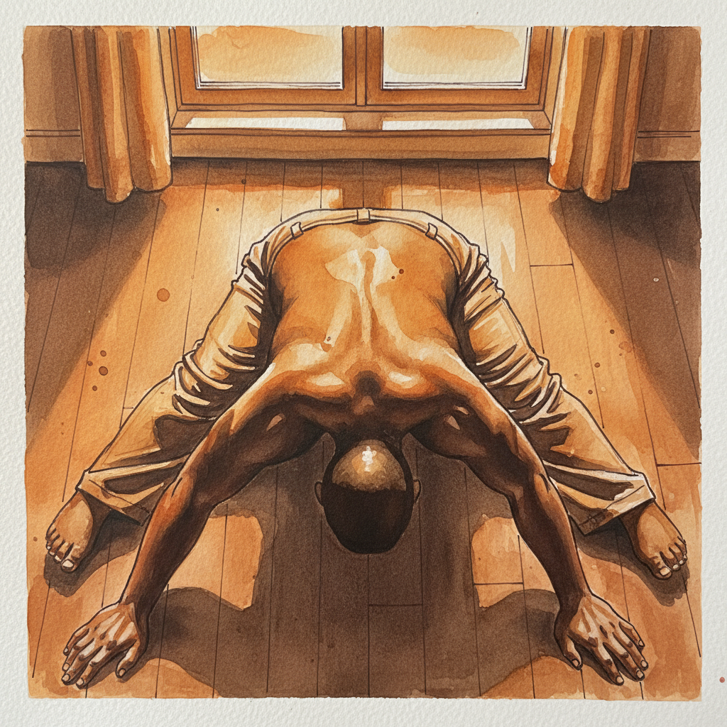 Wide-knees, full collapse, sunset window light Alternative interpretation
