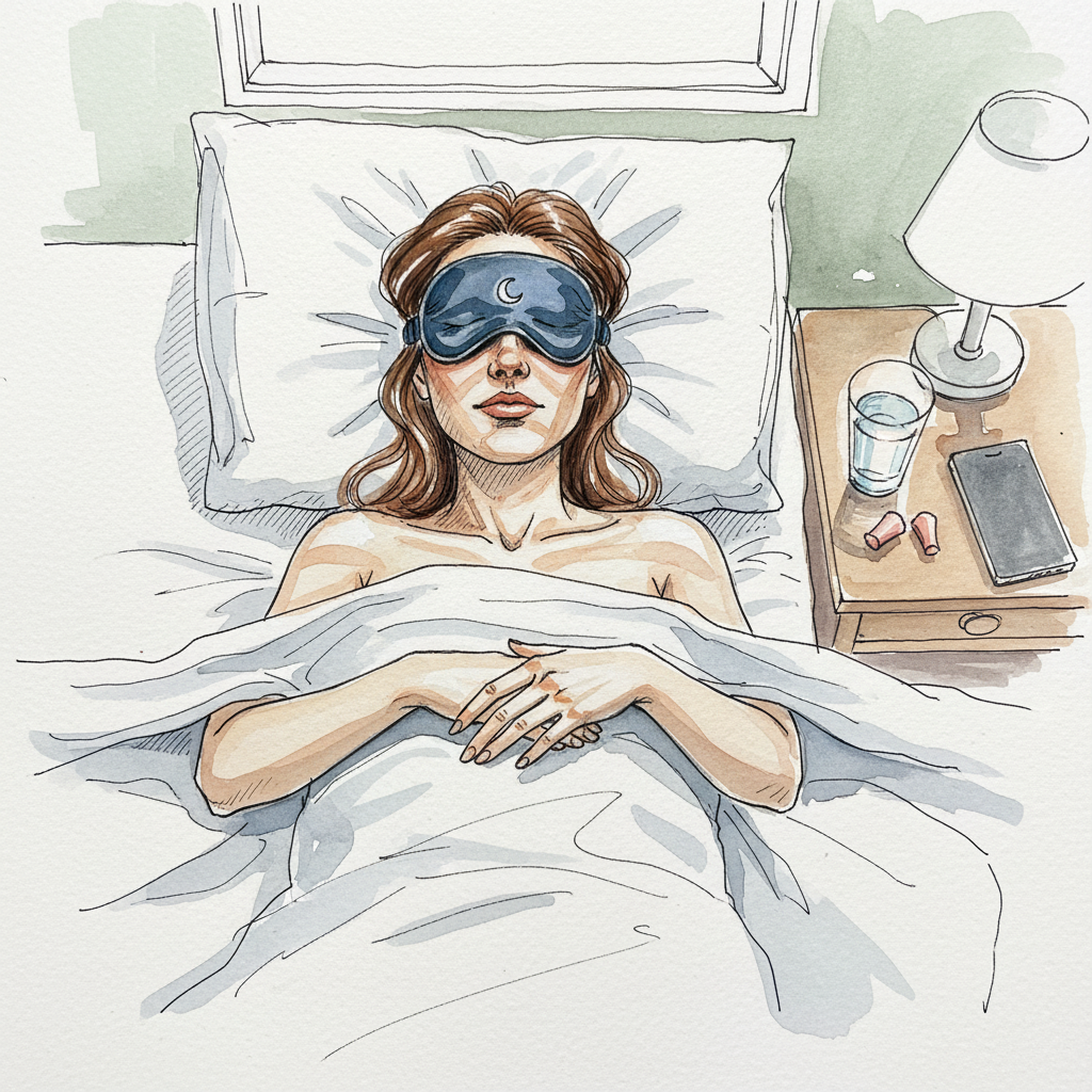 Person sleeping in eye mask Loose & airy