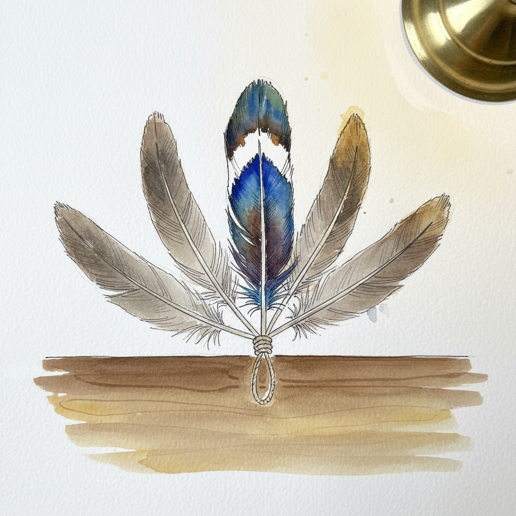 Mallard wing-feathers fanned Loose & airy