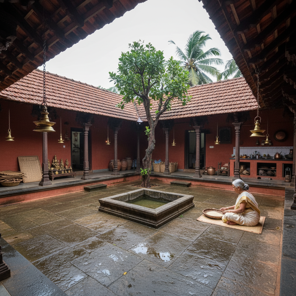 Kerala Nalukettu Courtyard House, Tharavadu Compound, Palakkad, Kerala, India photo reference