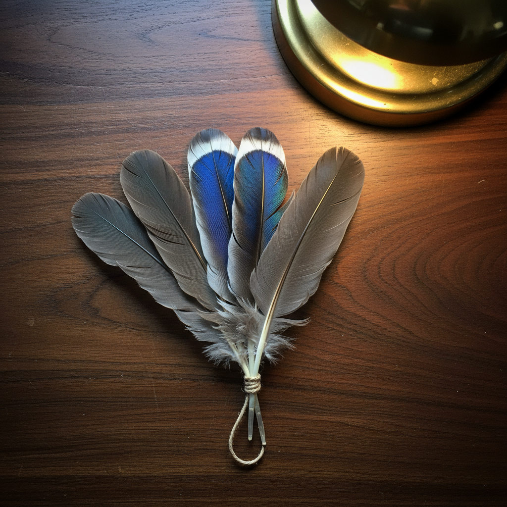 Mallard wing-feathers fanned photo reference