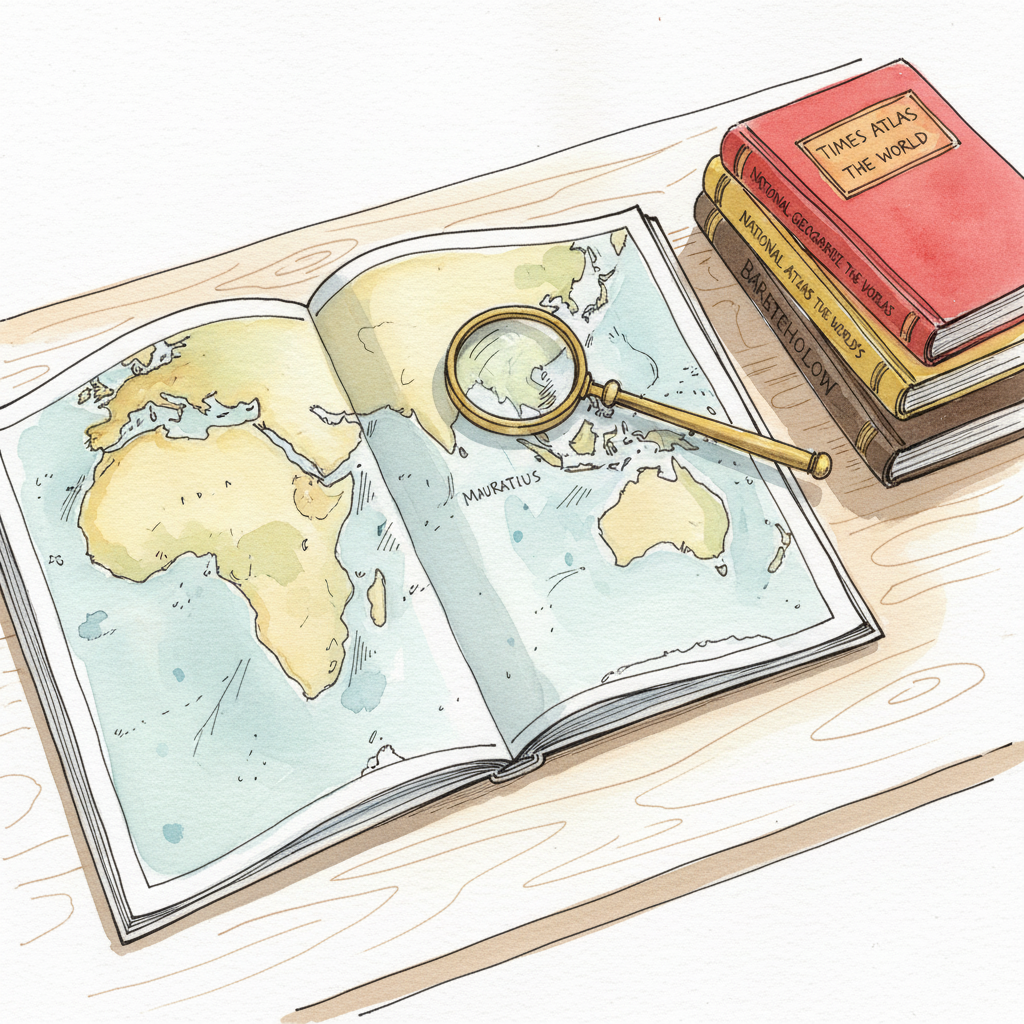 Atlas open to a creased two-page spread Loose & airy