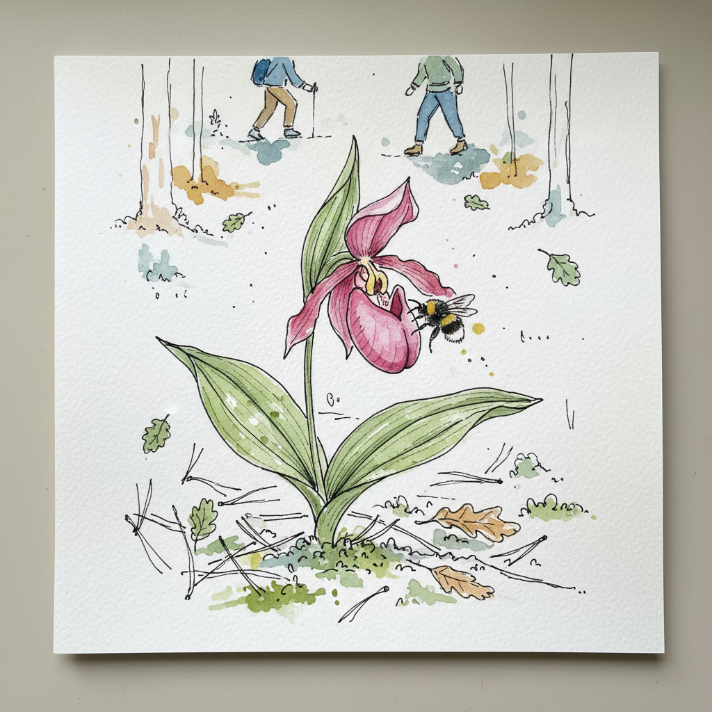 Pink lady's slipper Loose & airy