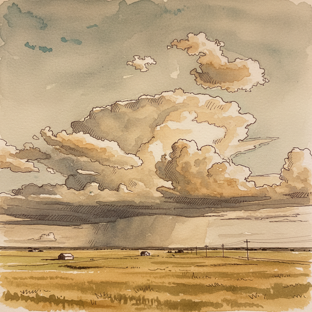 Towering Cumulus over the Plains Alternative interpretation