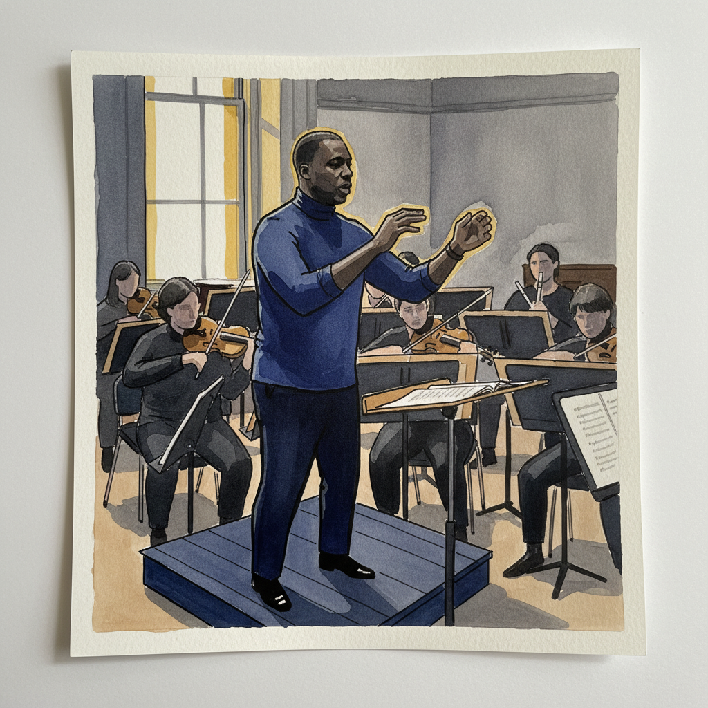 Conductor on podium Alternative interpretation