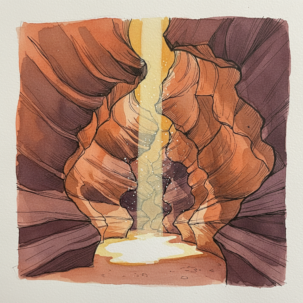 Upper Antelope Canyon light shaft, Page, Arizona, USA Loose & airy