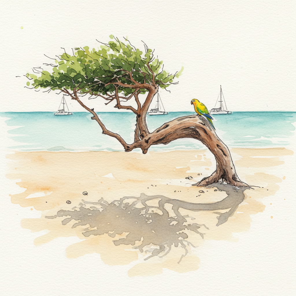 Eagle Beach divi-divi tree, Aruba Loose & airy