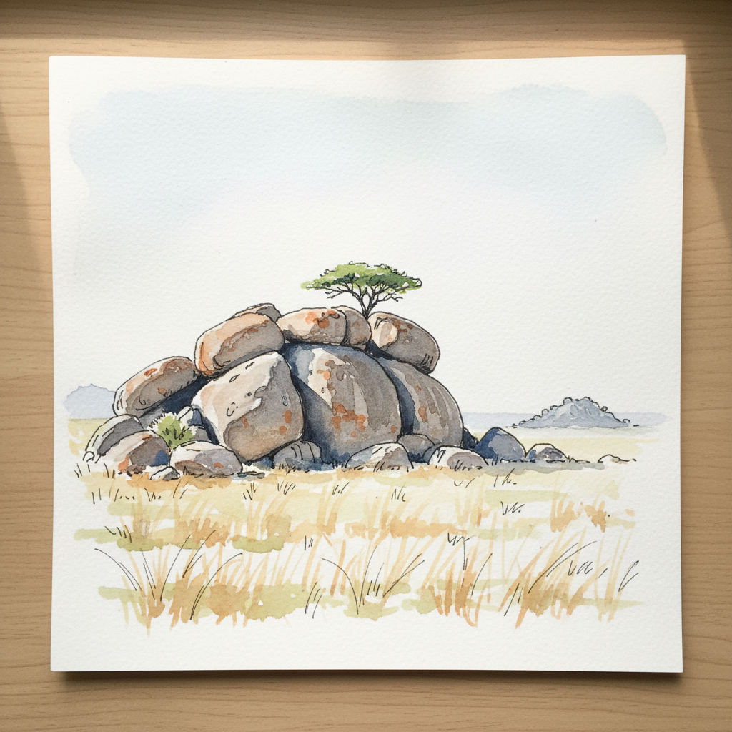 Serengeti kopjes, Tanzania — Moru Kopjes at midday Loose & airy
