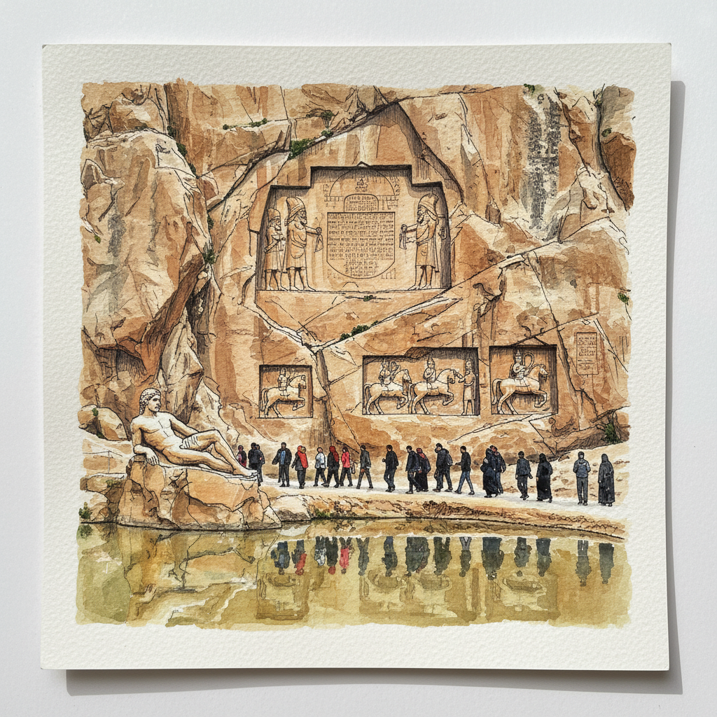 Behistun Inscription Cliff, Kermanshah Province, Iran Tighter & richer