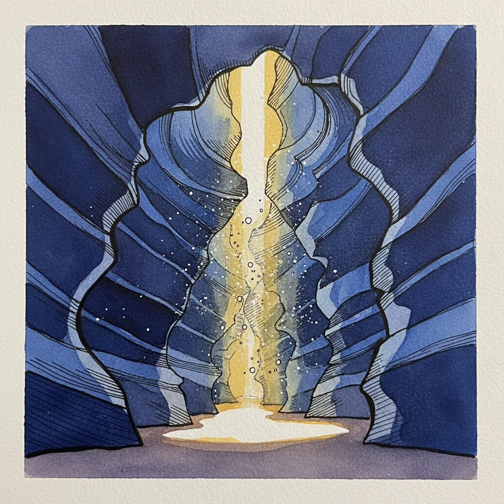 Upper Antelope Canyon light shaft, Page, Arizona, USA Alternative interpretation
