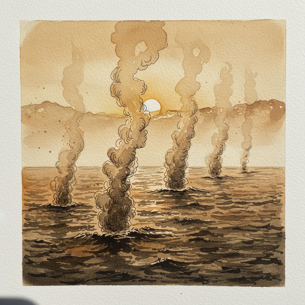 Sea Smoke over Cold Water Alternative interpretation