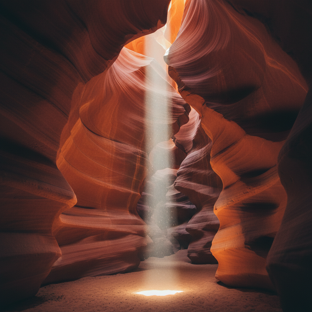 Upper Antelope Canyon light shaft, Page, Arizona, USA photo reference