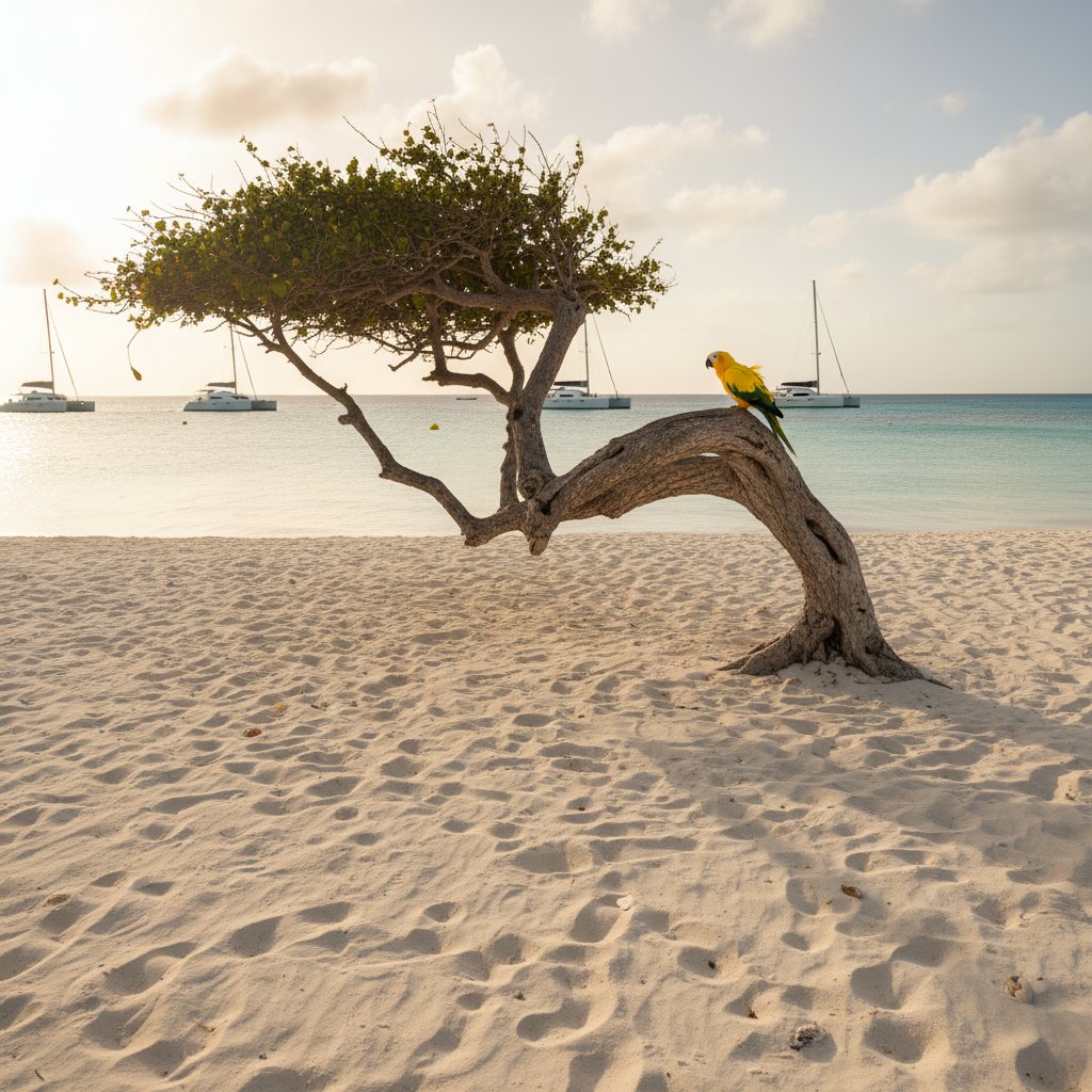 Eagle Beach divi-divi tree, Aruba photo reference