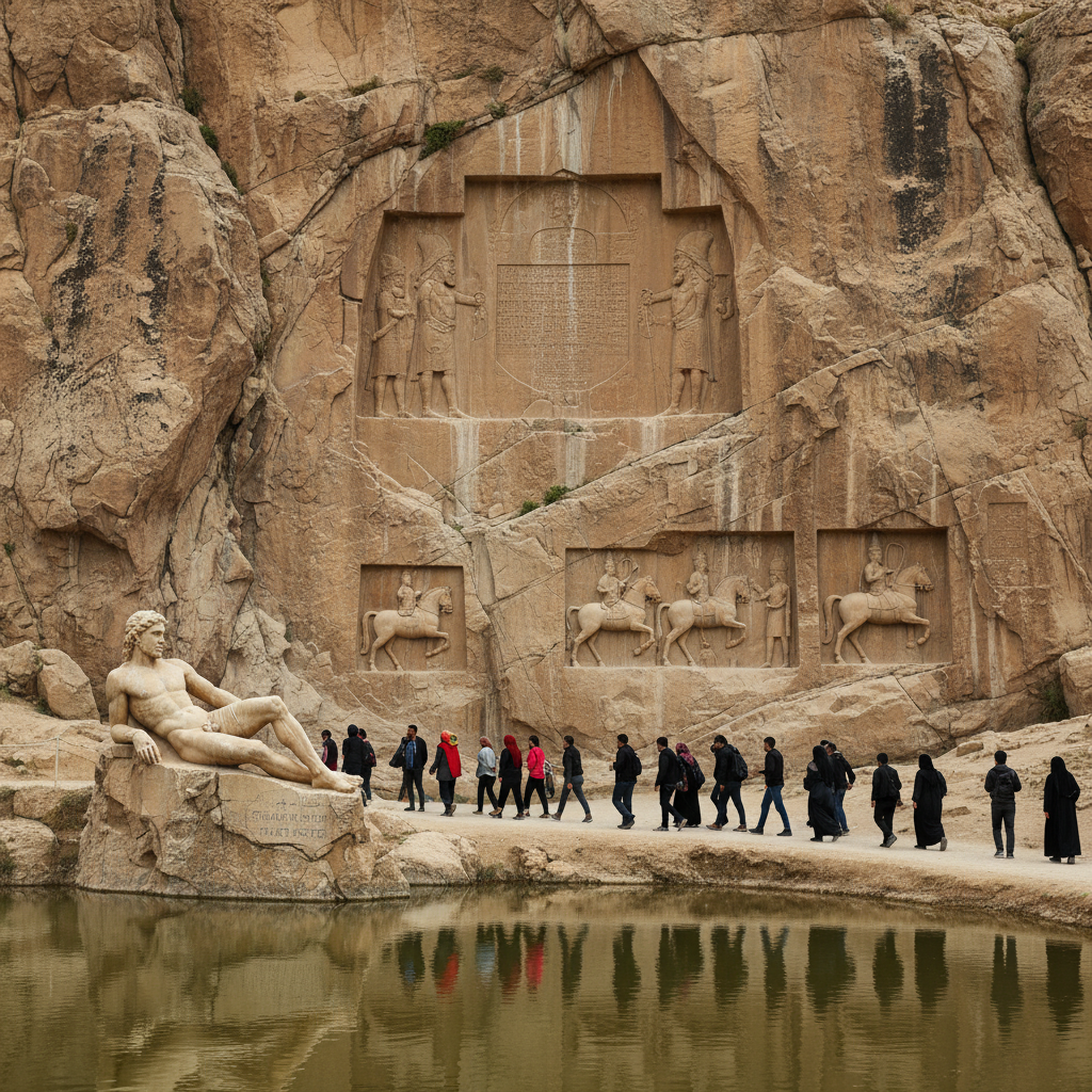 Behistun Inscription Cliff, Kermanshah Province, Iran photo reference