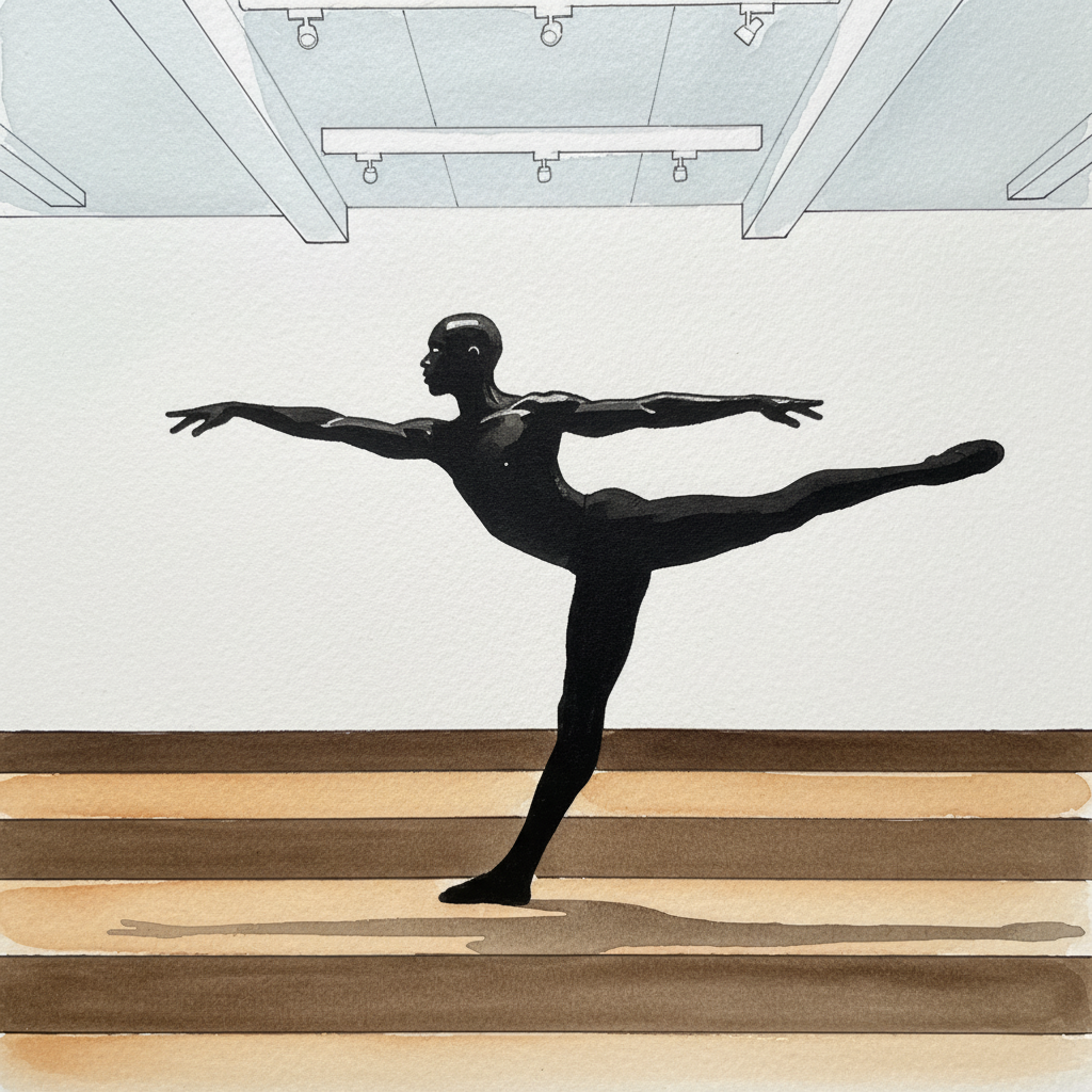 Second arabesque, Sudanese-British male dancer Alternative interpretation