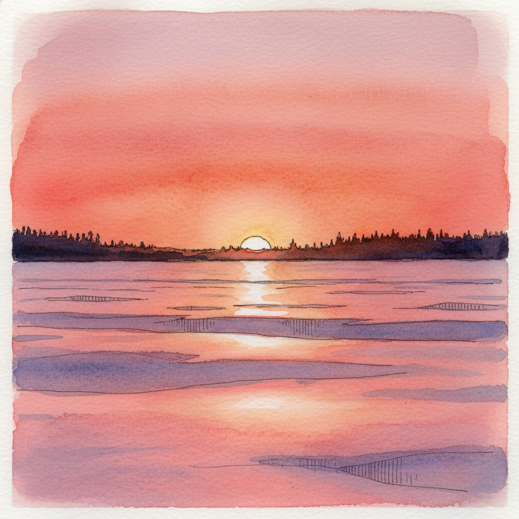 Sunset over Snowy Plain Tighter & richer