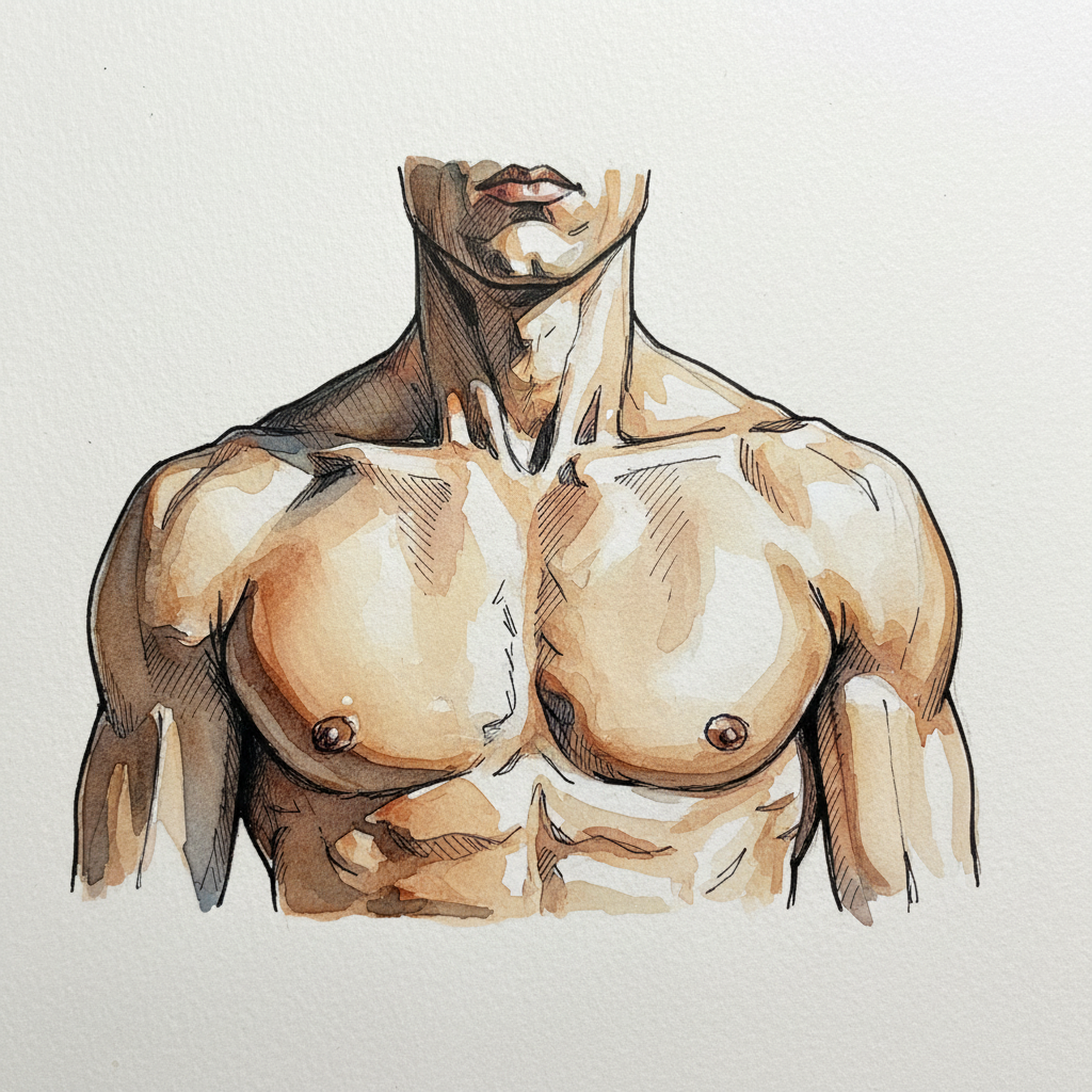 Shoulder Front View Arm Down Tighter & richer