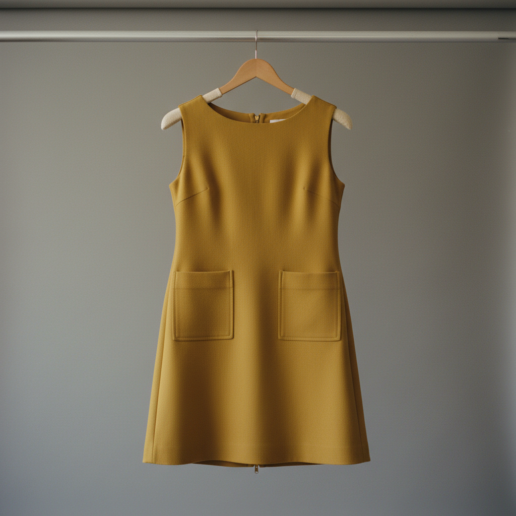 A-line shift dress on padded hanger photo reference