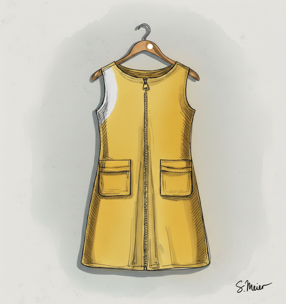 A-line shift dress on padded hanger finished