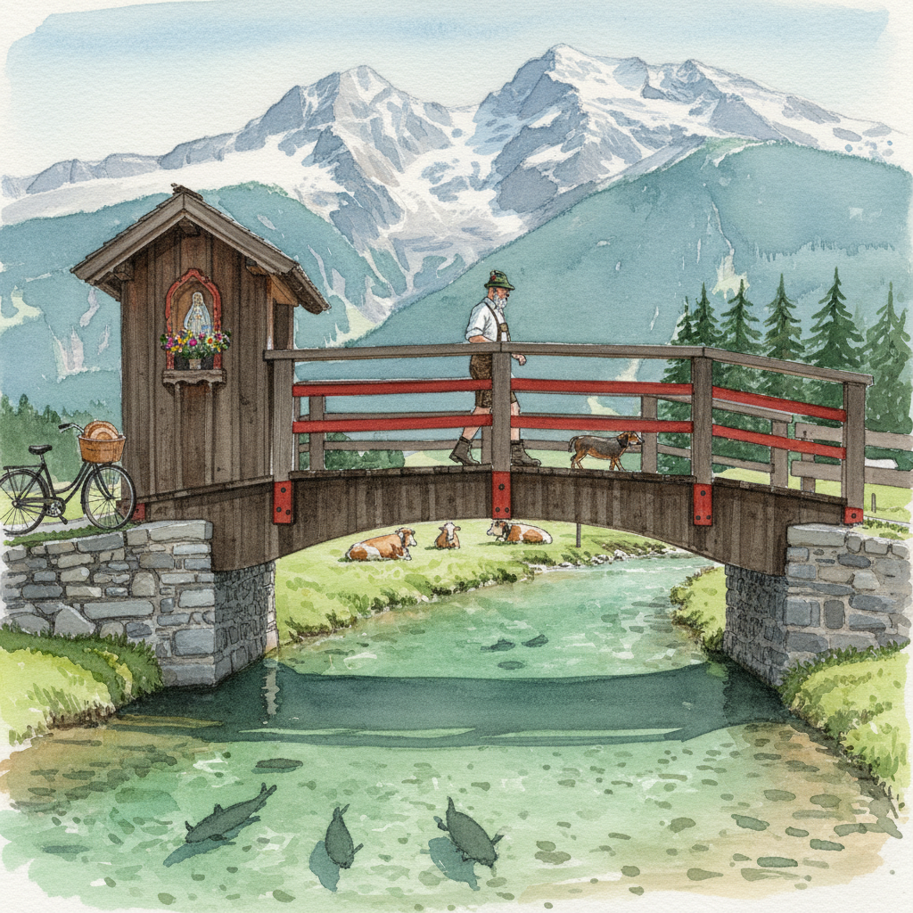 German Bavarian Wooden Bridge Tighter & richer