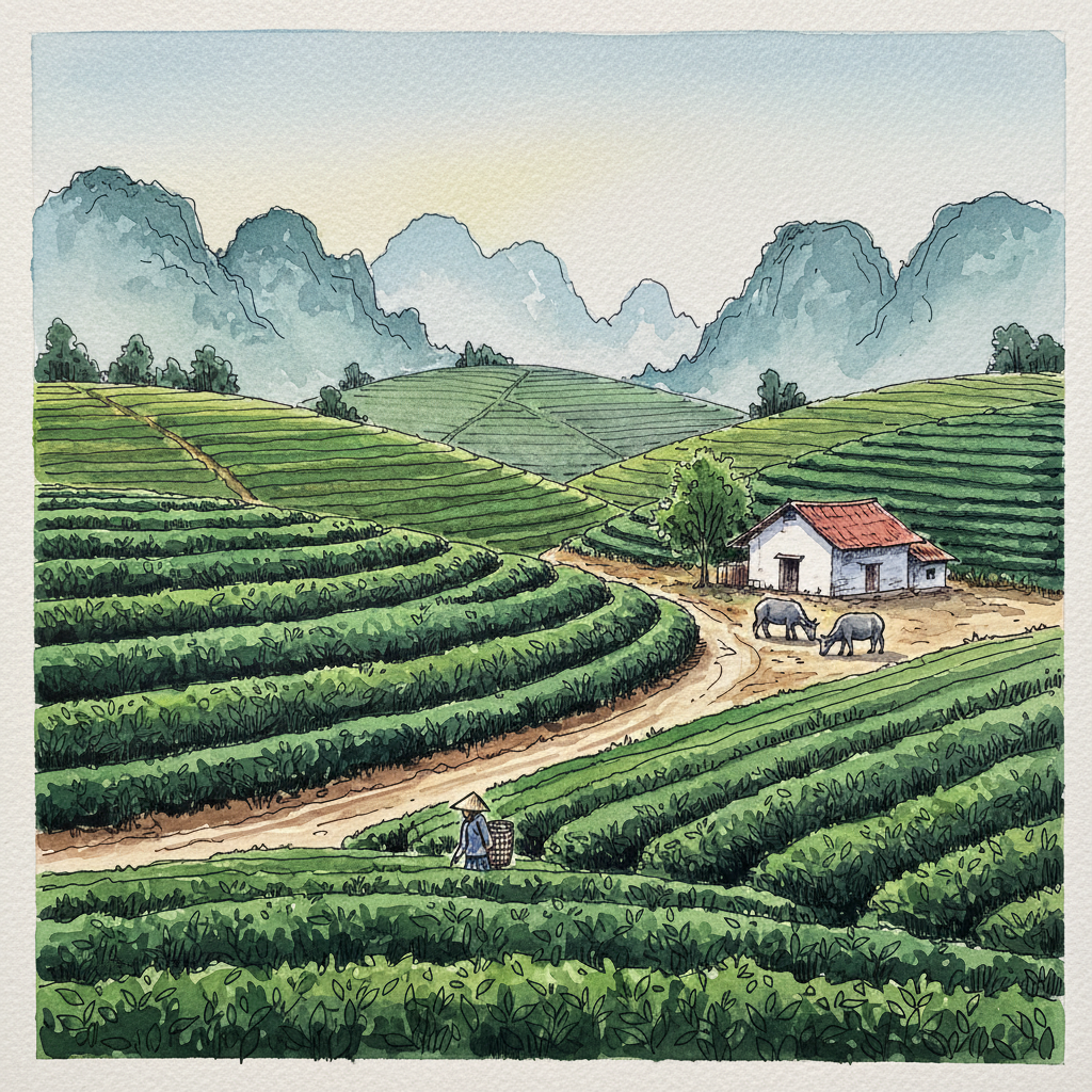 Tan Cuong Tea Hills, Thai Nguyen, Vietnam Tighter & richer