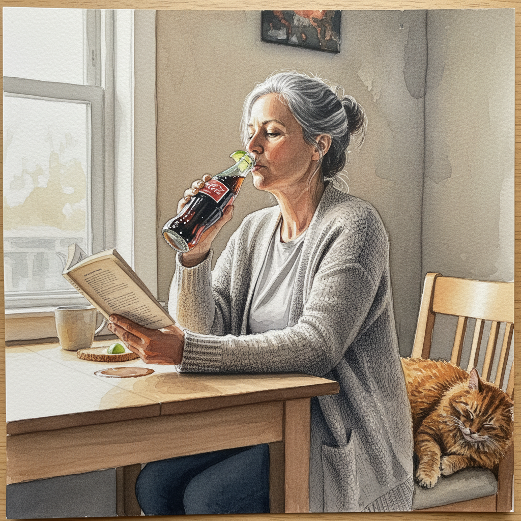 Person drinking soda from bottle Tighter & richer