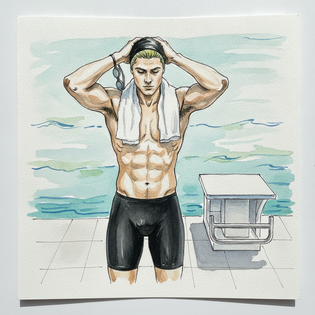 Swimmer with broad shoulders Loose & airy