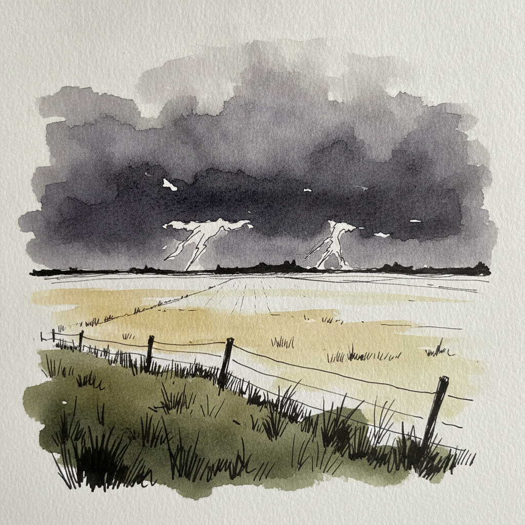 Field with Distant Storm example 1