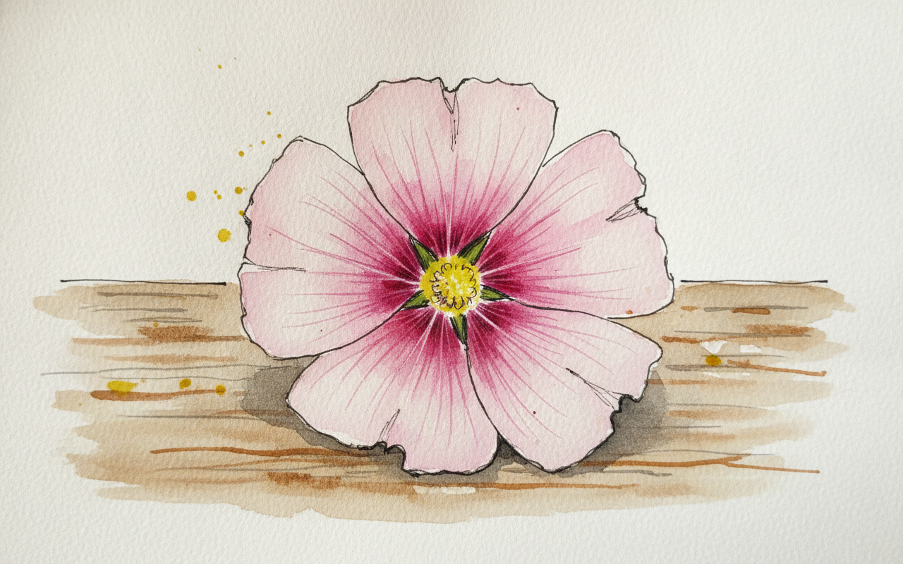 Hollyhock Single example 1